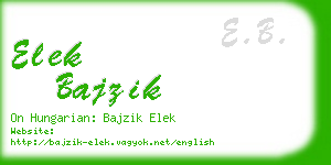 elek bajzik business card